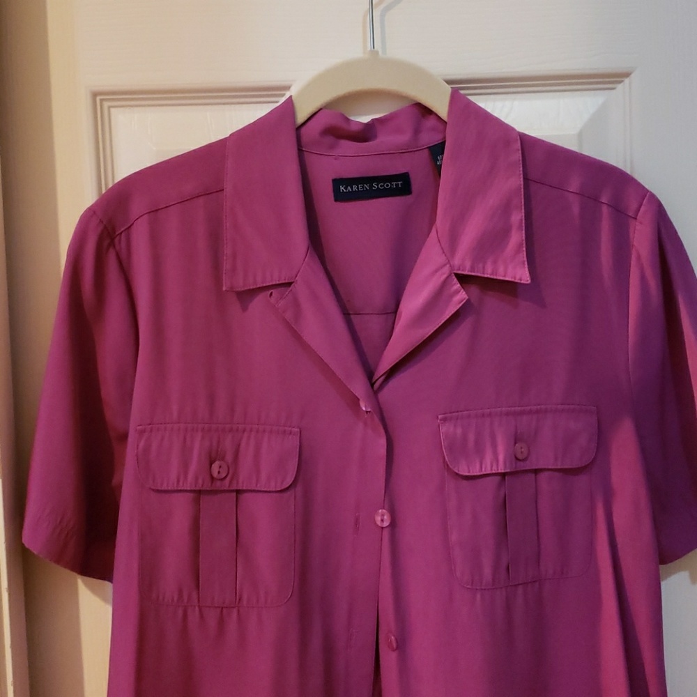 Karen Scott Rayon/polyester blend blouse